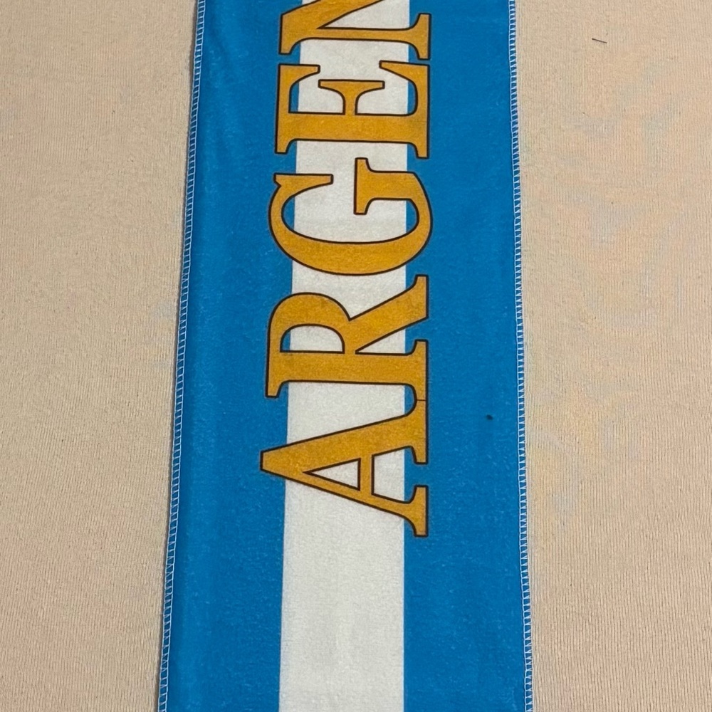 Argentina Soccer Scarf - Blue White Gold Lettering